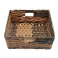thumbnail image 5 of Home Basics Large Faux Rattan Basket with Cut-out Handles, Coffee, 5 of 6