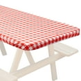 thumbnail image 3 of Lann's Linens 72'' x 30'' Fitted Vinyl Tablecloth w/ Flannel Backing, Red Checkered, 3 of 7