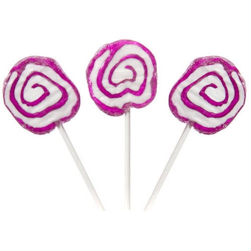 Hypno Pops Petite Purple & White Swirled Lollipops, 100 count by