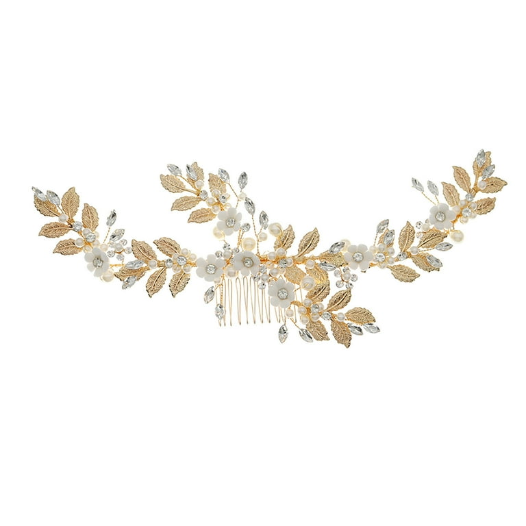 Apmemiss Wholesale Bridal Wedding Crystal Alloy Hair Accessories Hair Comb Pearl Pin Coil Hair Iron