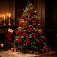 thumbnail image 4 of Solid Velvet Christmas Ball Ornament Set Fabric Hanging Baubles for Xmas Tree Holiday Decor, 4 of 6