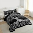 thumbnail image 3 of jejeloiu Tree Of Life Queen Comforter Set,Gray Black Bedding Comforter Set For Girls Kids Reversible 3 Pieces, 3 of 8