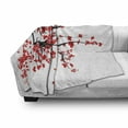 thumbnail image 3 of Floral Soft Flannel Fleece Throw Blanket, Japanese Cherry Blossom Sakura Blooms Branch Spring Inspirations Print, Cozy Plush for Indoor and Outdoor Use, 50" x 60", Vermilion Brown White, by Ambesonne, 3 of 6