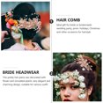thumbnail image 4 of IFANLANDOR 3Pcs Pink Rhinestone Flower Hair Comb Wedding Hair Accessories Bridal Headpiece, 4 of 5