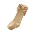 thumbnail image 2 of TSEXIEFOOFU Baby Girls Knee High Socks, Classic Solid Color Cotton Socks with Velvet Bow for Infants, 2 of 7