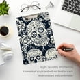 thumbnail image 5 of Coolnut 12"x9" Skull Clipboard A4 Size Standard Size Clipboards Decorative Clipboard with Low Profile Metal Clip for Office, School, Nurses, Students, 5 of 7