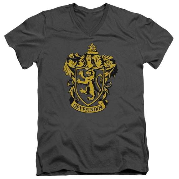 Harry Potter - Gryffindor Crest - Slim Fit V Neck Shirt - Large