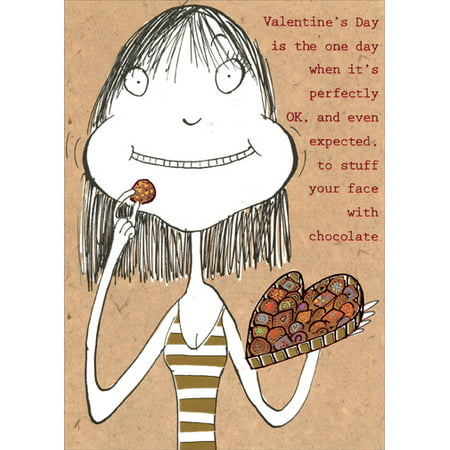 Recycled Paper Greetings Stuff Your Face With Chocolate Funny Valentine's Day (Funny Valentines Day Cards For Your Best Friend)