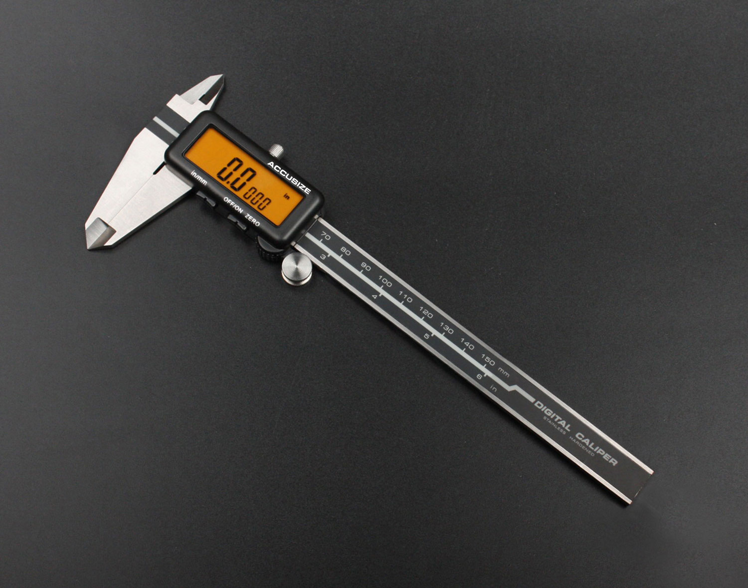 Accusize 0-6''/0-150 mm, Yellow Lcd Electronic Digital Caliper,Metric/Inch, 0.0005''/0.01mm Resolution, 1110-1818