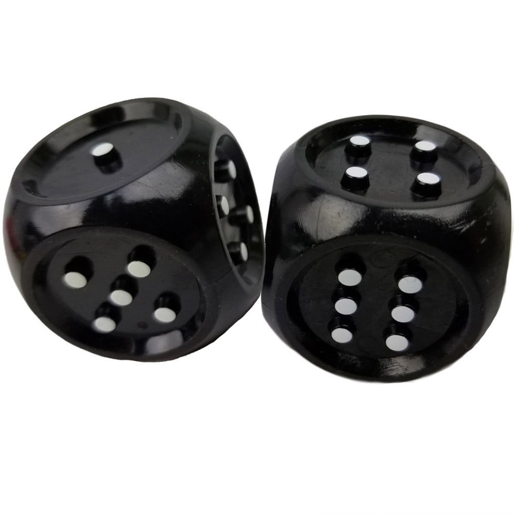 Set of 2 Educational Jumbo Braille Tactile Black Dice in Snow Organza