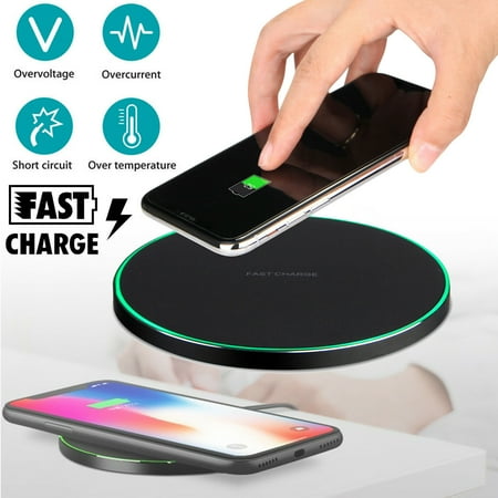 Cell Phone Chargers For Iphone QI Wireless Fast Charger CellPhone Charging Pad Mat for iPhone XS/XR/X/8 Samsung Galaxy Note 9 / S9 / S8 Plus ()