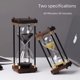 thumbnail image 1 of Temporizador de reloj de arena de madera creativo de 30/60 minutos para oficina, hogar, pequeños adornos grabados, regalos de cumpleaños y vacaciones, 1 of 4