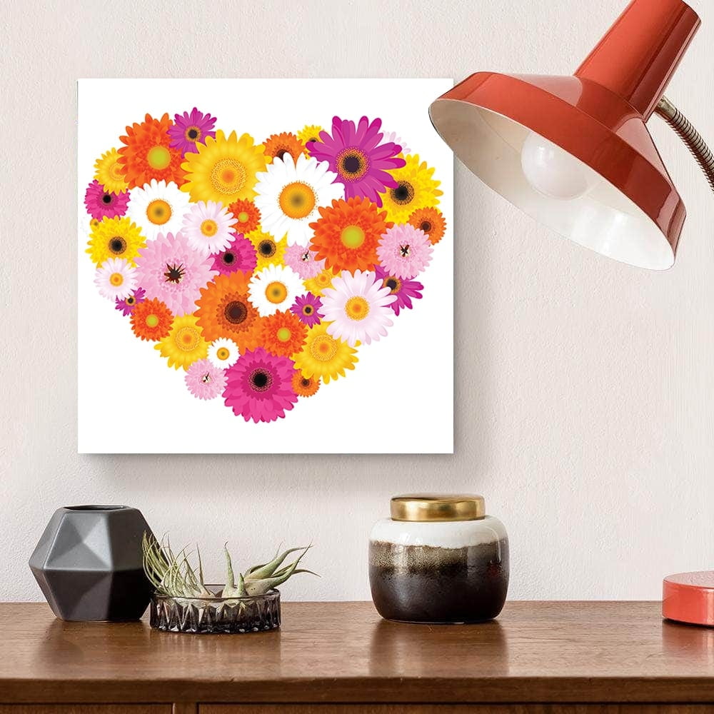 Flower Shape Heart-14"x14" Canvas Artwork 30 x 30