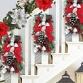 thumbnail image 6 of Cordless Prelit Christmas Wreath - LED Stairway Garland with Snowballs and Berries, Battery Operated Door Wall Decor for Indoor Outdoor Holiday Home Decorations(E), 6 of 8