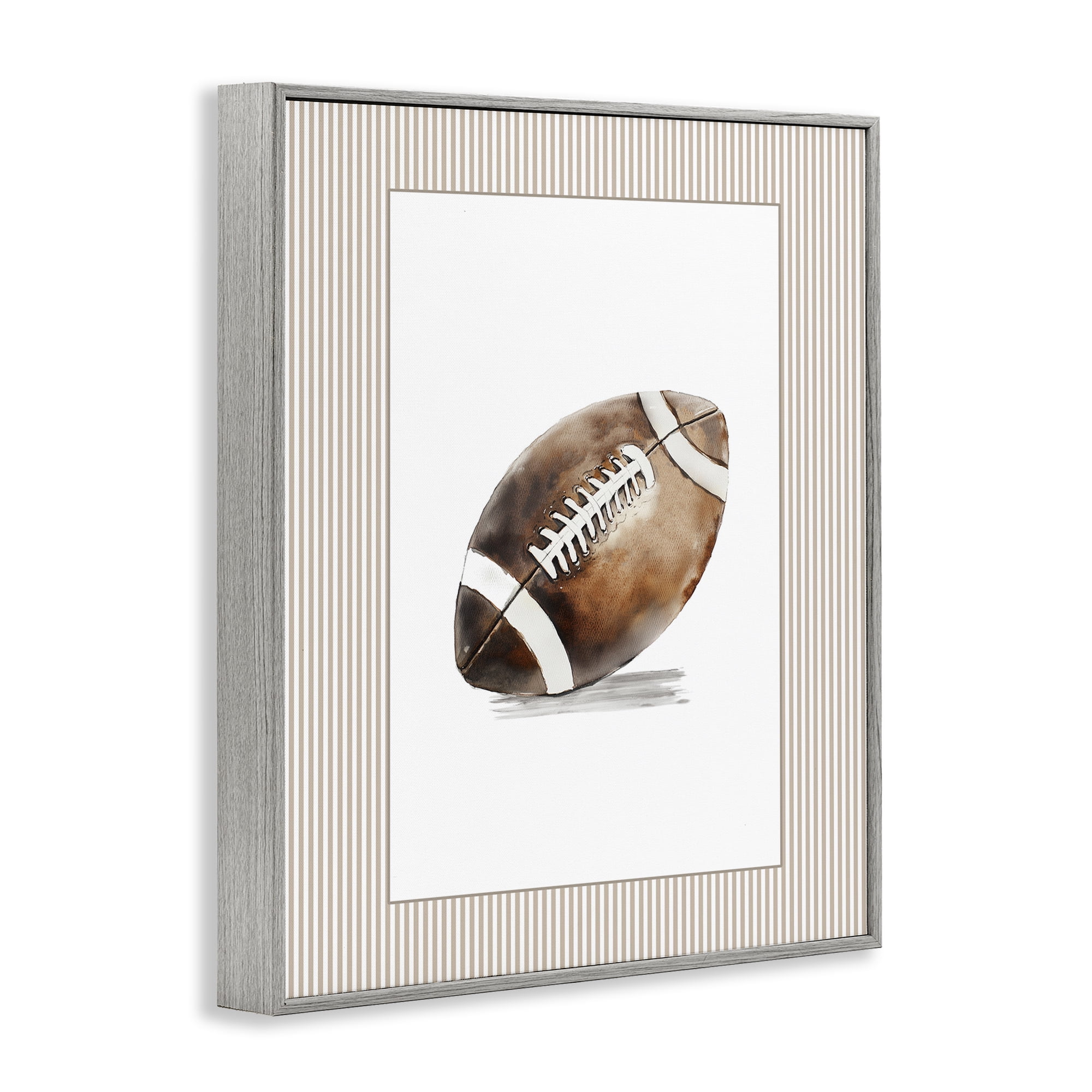 Stupell Industries Vintage Sports Football Gray Framed Giclee Art, design by Christine Simpson Art