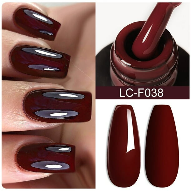 LILYCUTE Esmalte de uñas de gel de color rojo fluorescente Primavera Verano Popular Barniz de gel semipermanente Diseños de arte de uñas Capa superior mate Dengxun unisex