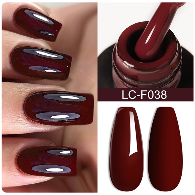LILYCUTE Esmalte de uñas de gel de color rojo fluorescente Primavera Verano Popular Barniz de gel semipermanente Diseños de arte de uñas Capa superior mate Dengxun unisex
