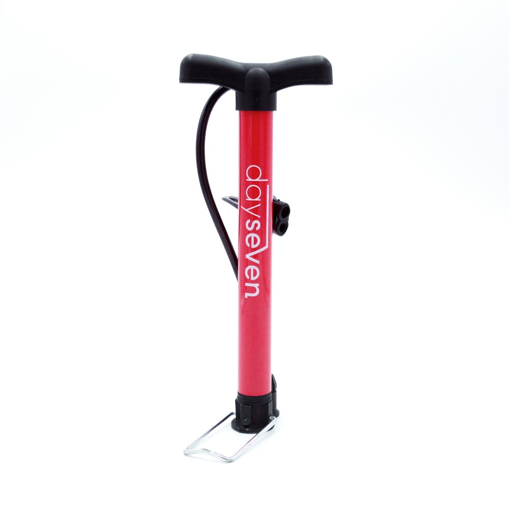 dayseven Red Bike Pump High Pressure Portable 120 PSI Aluminum Alloy