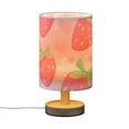 thumbnail image 2 of Cute Strawberry Table Lamp USB Bedside Desk Nightstand Lamp Printed Gifts Small Lamp Wood Base for Bedroom Living Room Kids Room College Dorm, 2 of 7