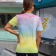 thumbnail image 4 of Gibobby Camisetas Mujer Manga Corta Mujeres Casual Tie Dye Gradient Printing Mangas Cuello redondo Camiseta suelta Blusa Tops(Verde,G), 4 of 4