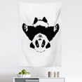 thumbnail image 1 of Animal Tapestry, Funny Panda Wants to Hug and Cuddle Friendly Cartoon Illustration Print, Fabric Wall Hanging Decor for Bedroom Living Room Dorm, 5 Sizes, Black White, by Ambesonne, 1 of 1