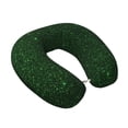 thumbnail image 2 of KLL Emerald Green Sparkling Pattern Memory Foam Cervical Neck Pillow Versatile U-Shaped Pillows for Home/Office/Camping/Travelling/Soft Washable Cover, 2 of 8