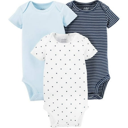 Child Of Mine By Carters Newborn Baby Boy Short Sleeve Bodysuits, 3-Pack