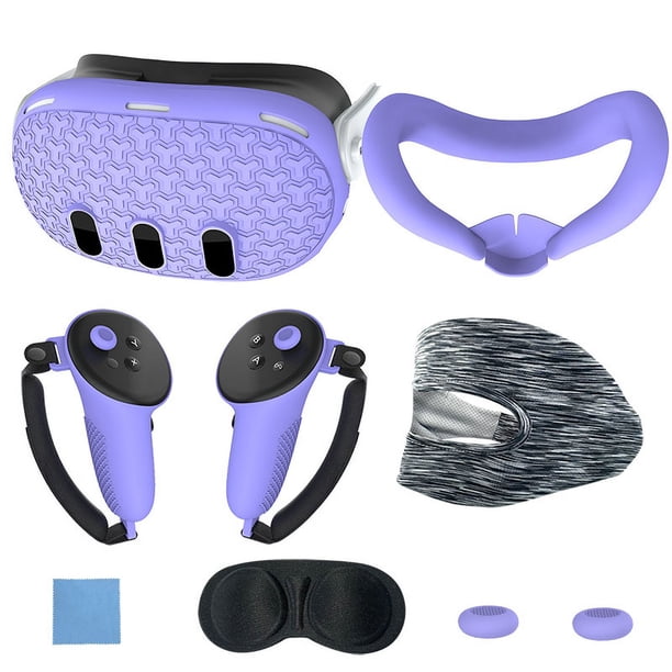 Juego Accesorios Piel Concha Suave Cubierta Protectora VR para Meta Quest 3 7 Uds.