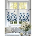 thumbnail image 4 of Navy Blue Floral Sheer Curtains 54 Inch Length 2 Panels Set Window Treatments, Spring Flowers Butterflies Wooden Rod Pocket Semi Curtains for Living Room/Bedroom/Kitchen Décor, 104"W x 54"L, 4 of 7