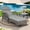 Gray Wicker/ Light Gray Cushion, variant on MEETWARM Outdoor Wicker Chaise Lounge Chair, All-Weather PE Rattan Cushioned Patio Lounger Set with Side Table, 6-Position Adjustable Outside Pool Sunbathing Recliner with Armrest & Pillow, Beige