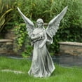 thumbnail image 2 of Luxen Home Gray MgO Peaceful Angel Garden Statue, 2 of 9