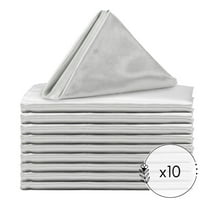 Your Chair Covers - Silver 20 Inch (10 Pack) Satin Cloth Napkins for all events, Easy washable