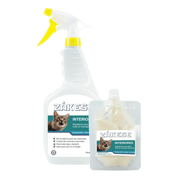 Zákese - Repelente para gatos - Interiores - Extractos naturales - Evita orines y heces