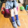 thumbnail image 5 of comerut Kids Girl Boy Solid Color Stretchy Soft Warm Breathable Middle Tube Crew Socks, 5 of 8