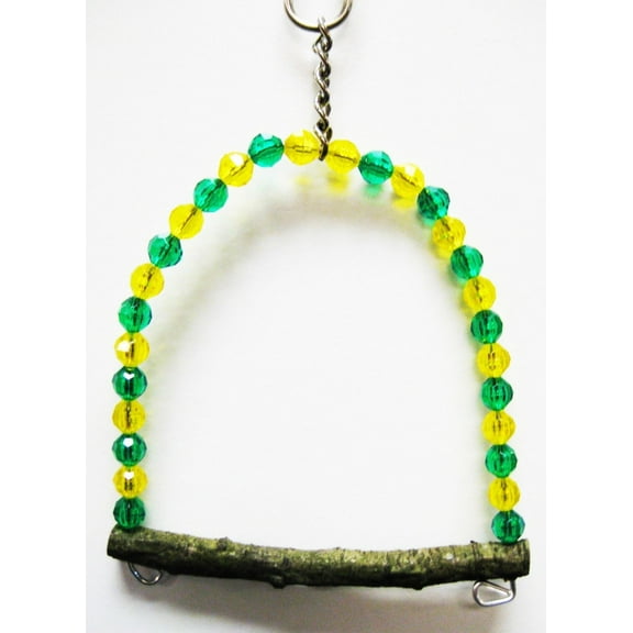 1475 Tiny Crystal Bead Swing. (Green/Yellow.)