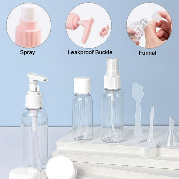 Neceser Viaje Gemice Paquete De 16 Botellas De Viaje Para Artículos De Tocador, Recipientes De Tamaño De Viaje Aprobados Por La TSA A Prueba De Fugas, Accesorios De Viaje De Silicona Exprimibles