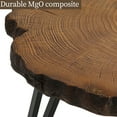 thumbnail image 5 of COSIEST Outdoor&Indoor Faux Wood Tree-Slice Round Concrete Side Table with Metal Legs, 5 of 6