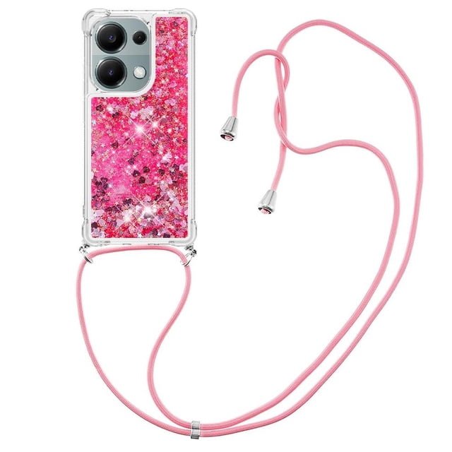Funda FOXDOCK para Xiaomi Redmi Note 13 Pro 4G con Cuerda Ajustable, Brillo Líquido, Protección Antigolpes y Lente – Ideal para Regalo