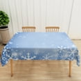 thumbnail image 5 of Nanqianyi Winter Snowflake Blue Tablecloth 60 x 84 Rectangle, Christmas Decorations Washable Table Cloths Polyester Fabric for Holiday Dining Picnic Party, 5 of 12