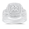 Forever Bride 1/3 Cttw Diamond Cushion Bridal Set in Sterling Silver