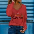 thumbnail image 2 of Christmas Shirts for Women 2025 Shirts Loose Fit Casual Casual Blouse Winter Shirts Tunic V Neck Blouse Long Sleeve Xmas Gift Clothes, 2 of 5