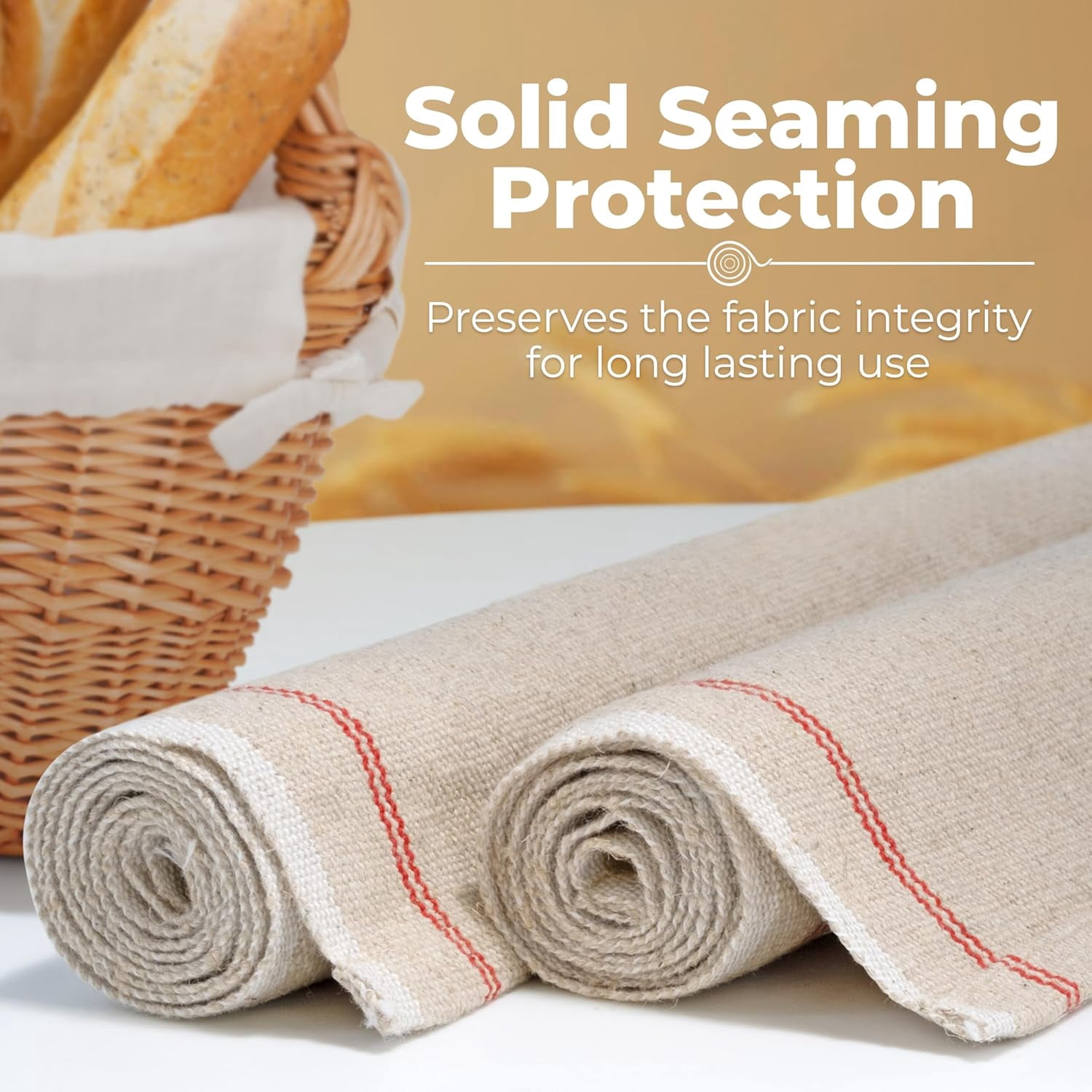 Premium Professional Bakers Couche, Extra Large Bread Proofing Cloth, 35" x 26" - 100% Natural Flax Linen with Storage Bag