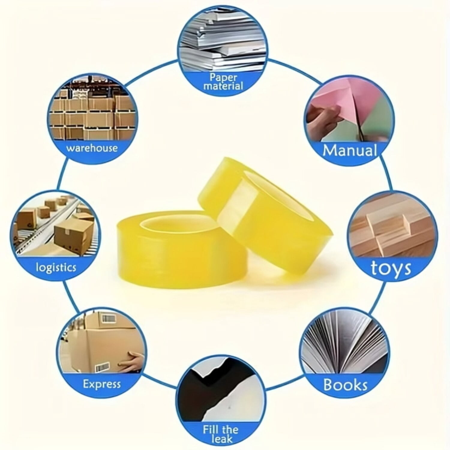 BARTANS Clear Heavy Duty Shipping Packing Tape 110 Yard Transparent Waterproof Acrylic 6 Roll