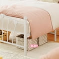 thumbnail image 4 of Towallmark Twin Size Bed Frame, Heart Shaped Metal Bed Frame with Headboard and Footboard, Platform Bed Frame with Sturdy Slat Support, Underbed Storage Space, No Box Spring Needed, White, 4 of 6