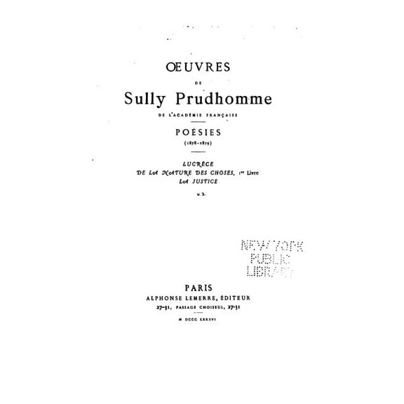 Oeuvres de Sully Prudhomme - Posies (Paperback)