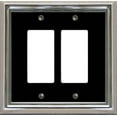 thumbnail image 1 of Atron Electro Industries Estate Black on Chrome Double Rocker Wall Plate, 1 of 1