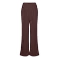 thumbnail image 6 of Womens Casual Pants Casual Loose Wide Leg Trousers Elastic Waist Pure Color Linen Blend Straight Pants, 6 of 6