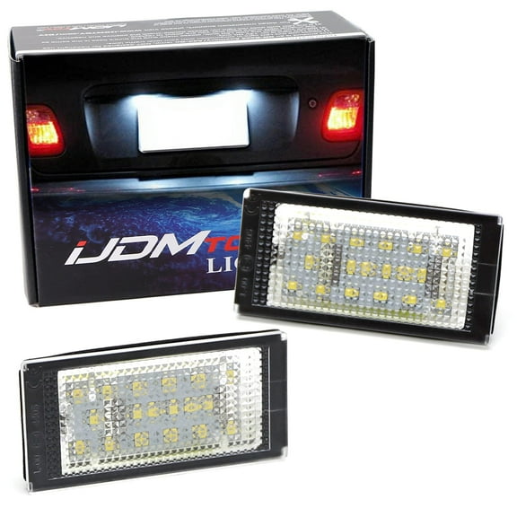 OEM-Fit 3W Full LED License Plate Light Kit For BMW 1998-2003 E46 Pre-LCI 325ci 330ci Coupe, 2000-2001 M3 Coupe, Powered by 18-SMD Xenon White LED