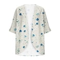 thumbnail image 4 of Feancey Beach Cover Ups for Women Boho Floral Printed 3/4 Sleeve Chiffon Cardigan Lightweight Open Front Dressy Casual Blouses Tops Sales of The Day! Multicolor S, 4 of 6