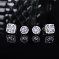 thumbnail image 5 of Turandoss 2 Pairs 18K White Gold Plated Halo Stud Earrings for Women Men Sensitive Ears Round CZ Hypoallergenic Non Tarnish Fashion Accessories Jewelry Birthday Gifts for Mom Her Him Teen Wife Adult, 5 of 7